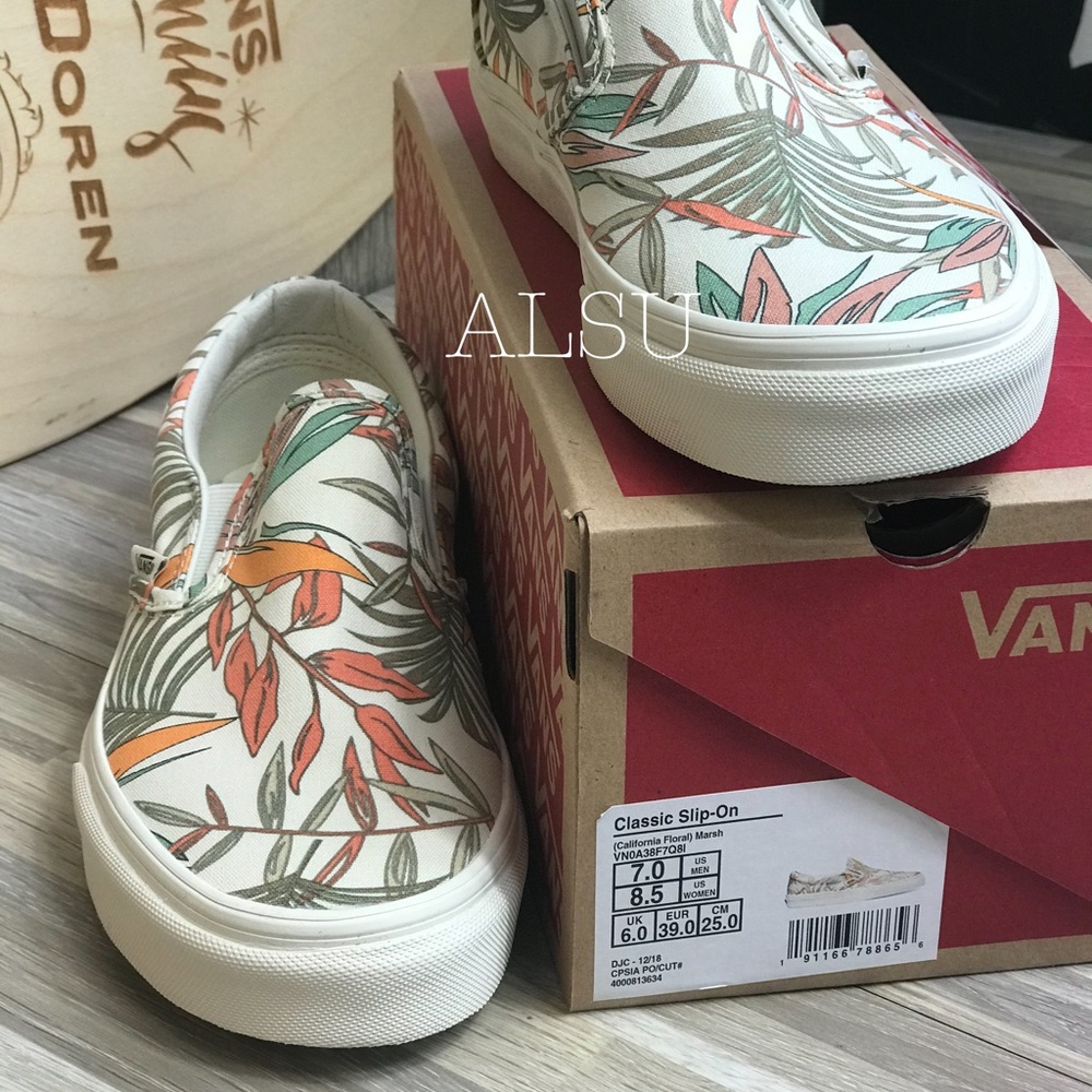 NWT VANS Classic Slip On California Floral Marsh W - Picture 6 of 7